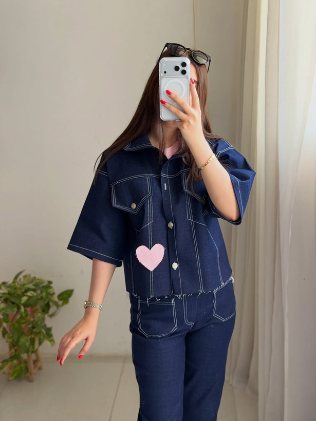 کت جین pink heart