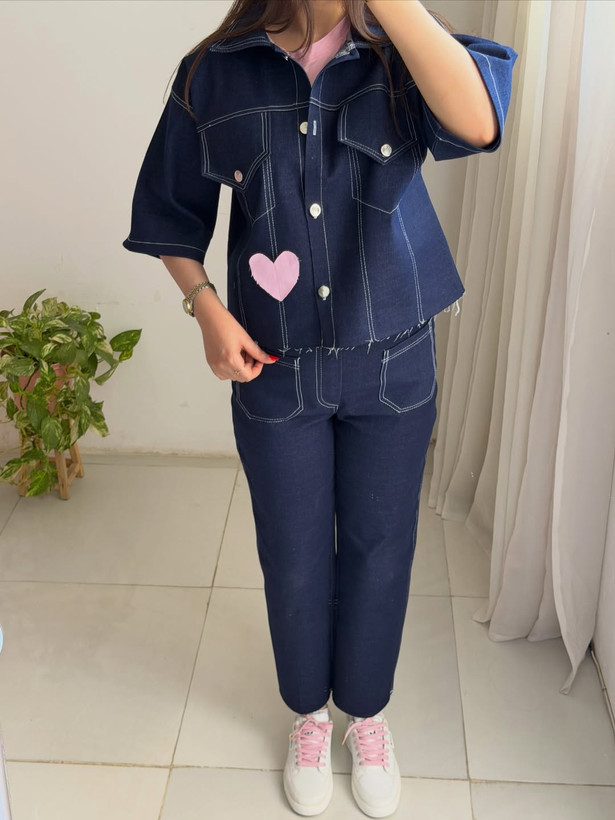 کت جین pink heart