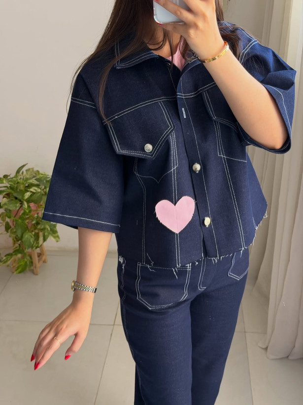 کت جین pink heart