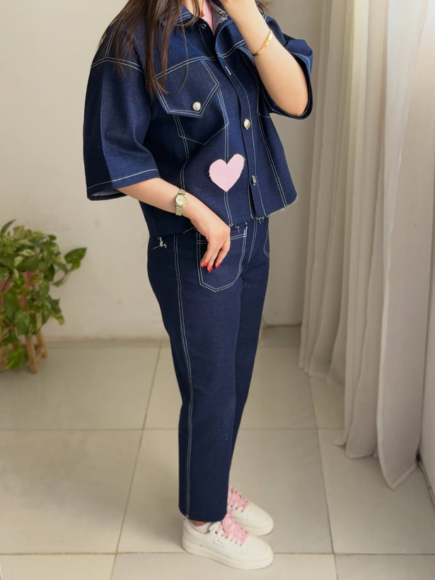 کت جین pink heart
