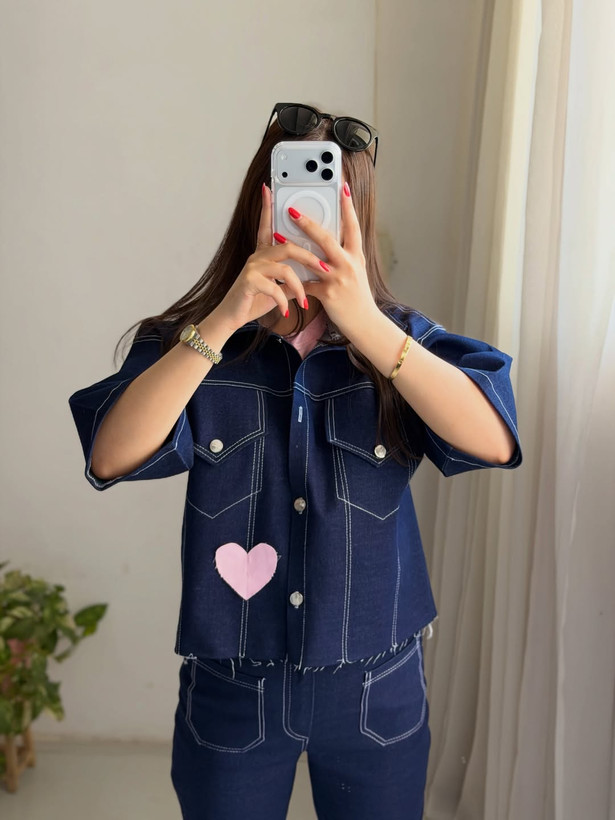 کت جین pink heart